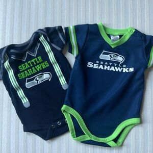 Seattle Seahawks Baby Onesies Two 0-3 & 3-6